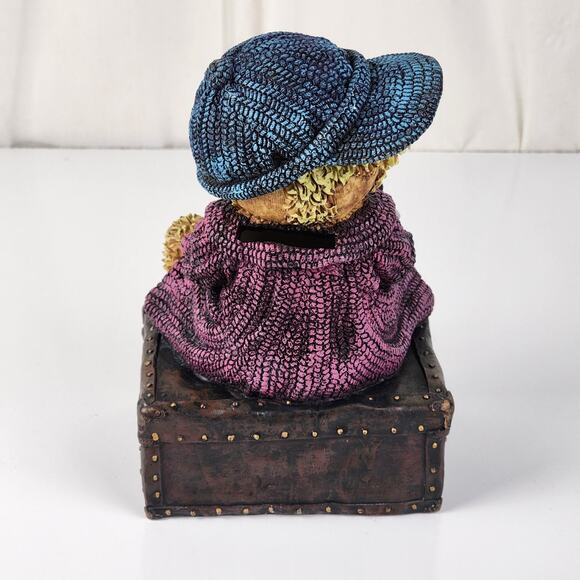 Painted Ceramic Bear Holding Train on a Chest Gertrude B. Gable Collection Bank - Picture 3 of 10